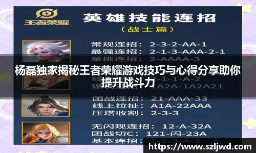 杨磊独家揭秘王者荣耀游戏技巧与心得分享助你提升战斗力