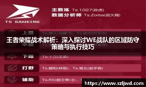 王者荣耀战术解析：深入探讨WE战队的区域防守策略与执行技巧
